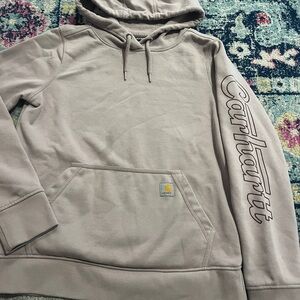Carhartt Gray Hoodie with Sleeve Logo